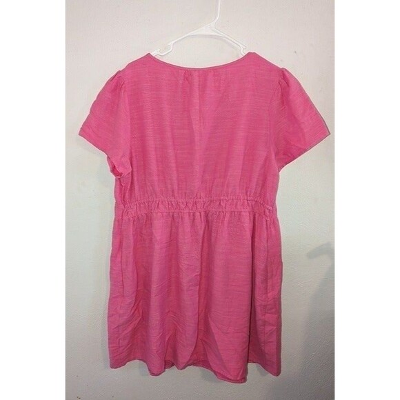 Women's Isabel Maternity Short Sleeve Woven Mini Maternity Dress Pink - Picture 4 of 7